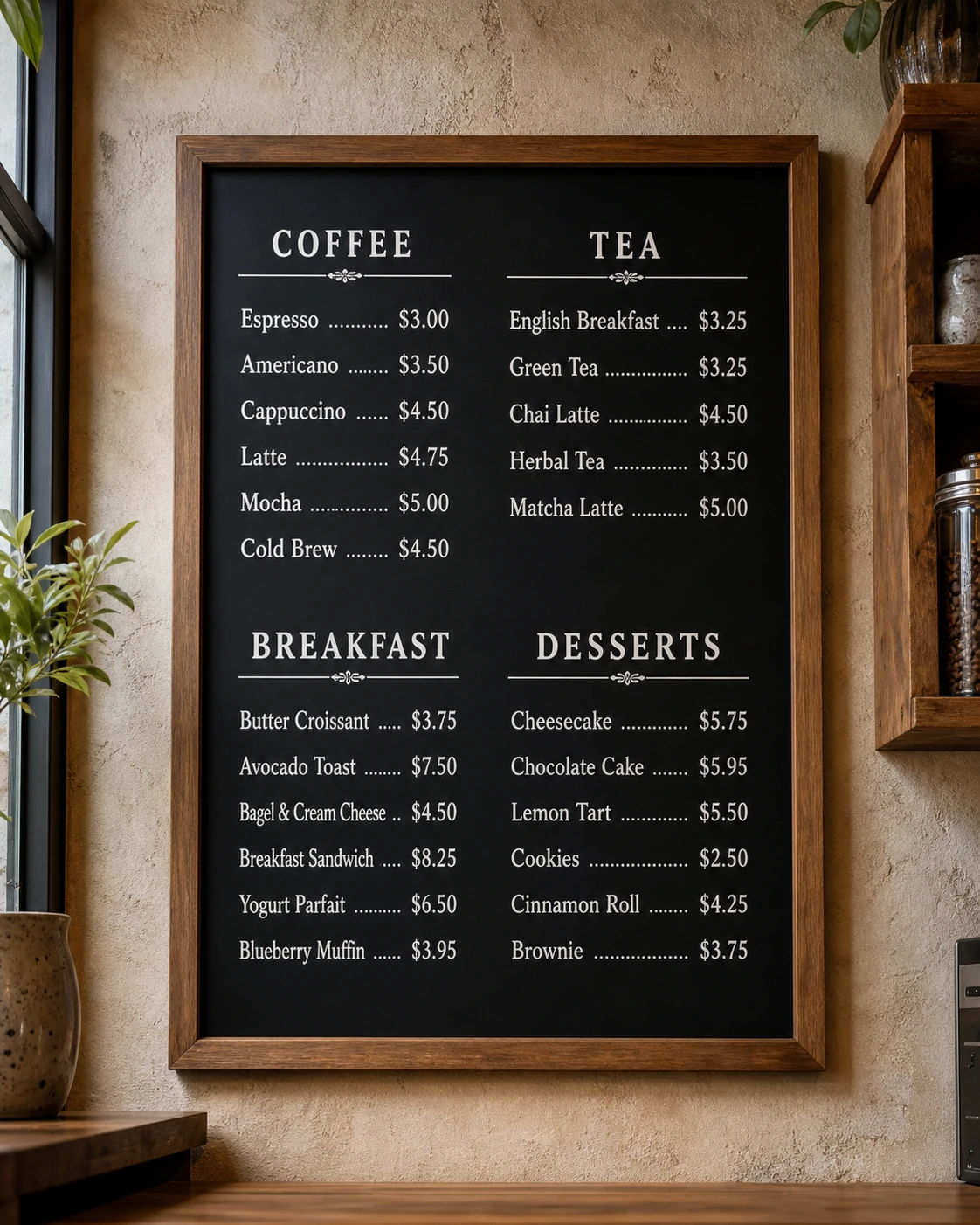 Menu Photo -> Structured Menu